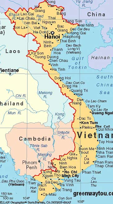 ทัวร์เวียดนาม-แผนที่ประเทศเวียดนาม